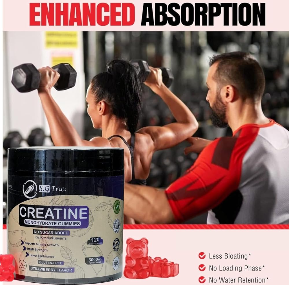 S.G Creatine Monohydrate Gummies for Muscle Support - 120 Gummies - image 7