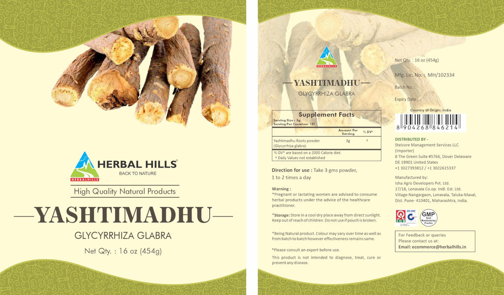 HERBAL HILLS Licorice Root Powder Yashtimadhu - 454g - image 4