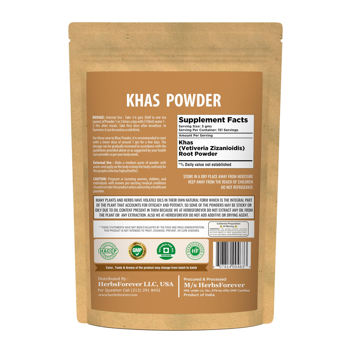 Herbsforever Khas Powder Dietary Fiber - 454g - image 2