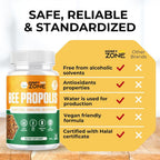 HONEYBEEZONE Bee Propolis Capsules Immune Support - 60 Vegetarian Capsules - image 2