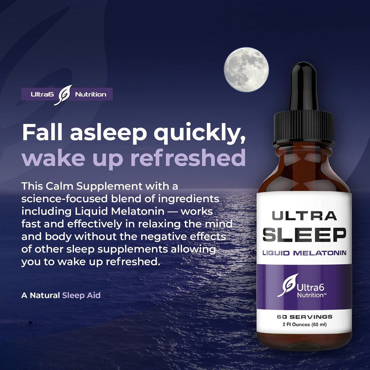 Ultra6 Nutrition Melatonin Drops with Valerian Root - 2 Fl Oz - image 4