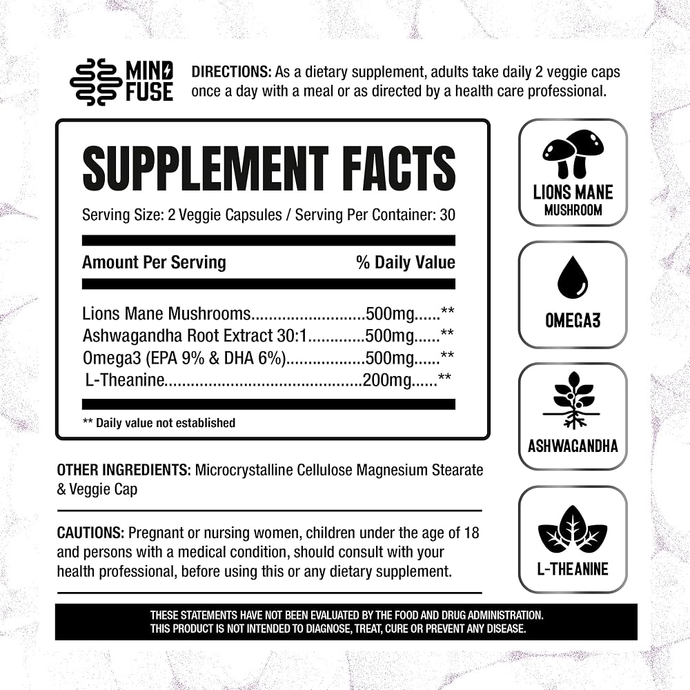 Mind Fuse Nootropic Memory Booster Supplement for Focus - 60 Capsules - image 5