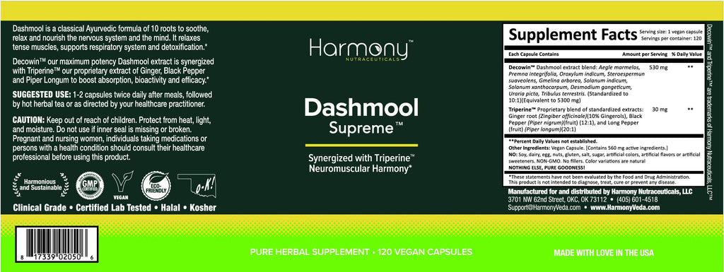 Harmony Nutraceuticals Dashmool Supreme Ayurvedic Herbal Supplement - image 3