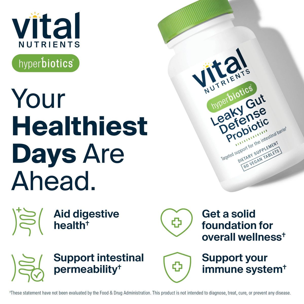 Hyperbiotics Vital Nutrients Leaky Gut Defense Probiotic - 60 Tablets - image 8