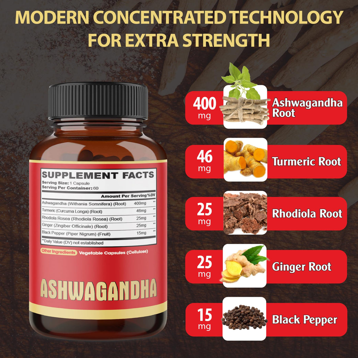 Agobi Ashwagandha 5-in-1 Herbal Blend - 120 Capsules - image 2