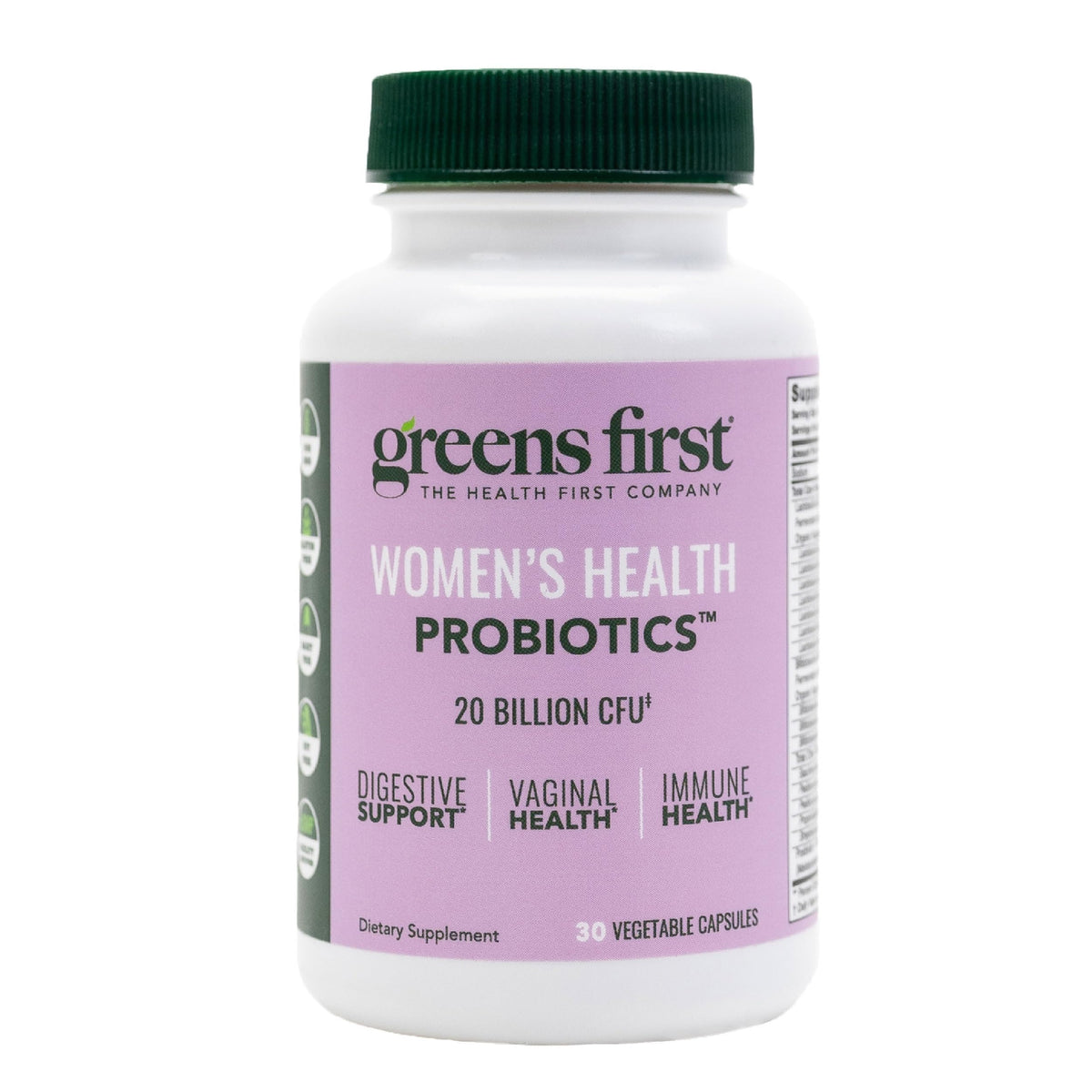 Greens First Women's Health Probiotics 20 Billion CFU - 30 Vegetable Capsules