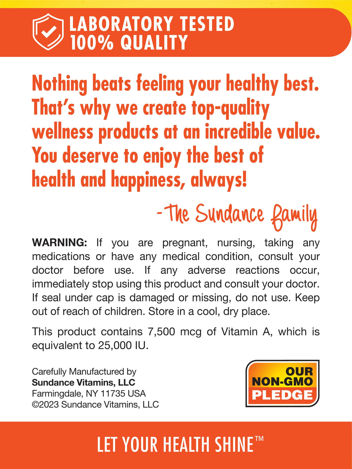 Sundance Beta Carotene 7500mcg Provitamin A - 60 Softgels - image 5