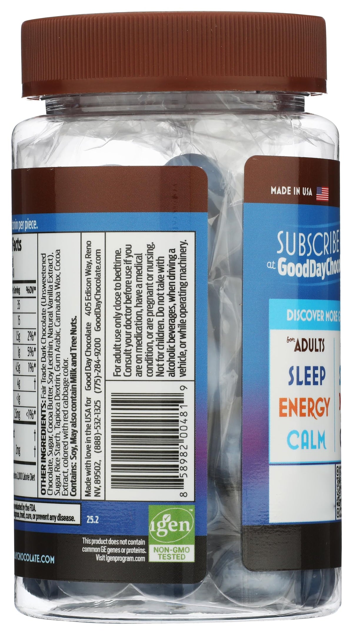 Good Day Chocolate Melatonin 1 mg Sleep Aid - 80 Chewables - image 2