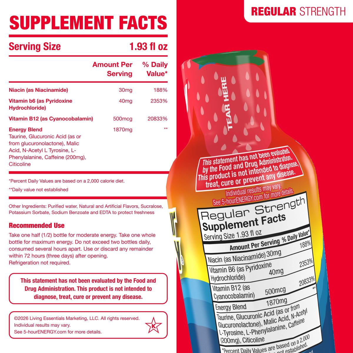 5-hour ENERGY Berry Flavor Energy Shot - 30 Bottles - image 2