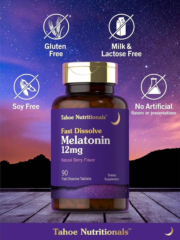 Tahoe Nutritionals Melatonin 12mg Fast Dissolve Tablets - 90 Count - image 5