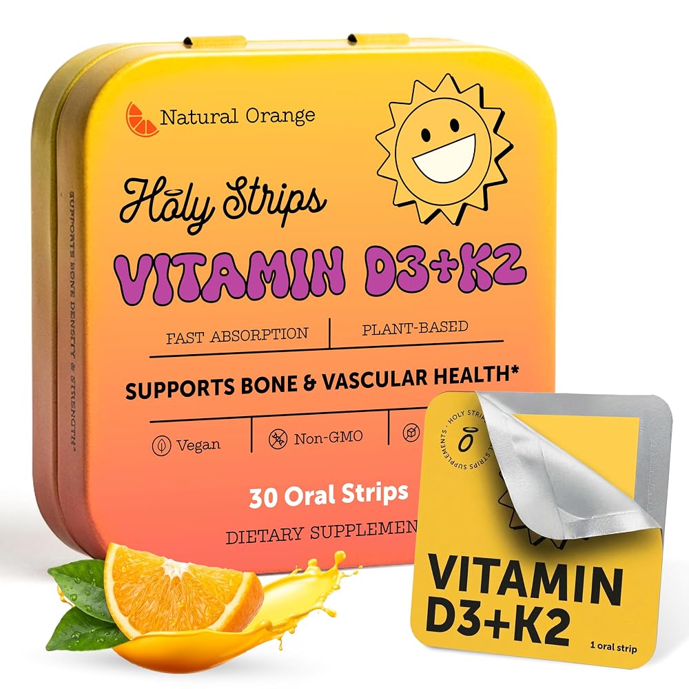 Holy Strips Vitamin D3 K2 5000 IU Oral Strips - 30 Count