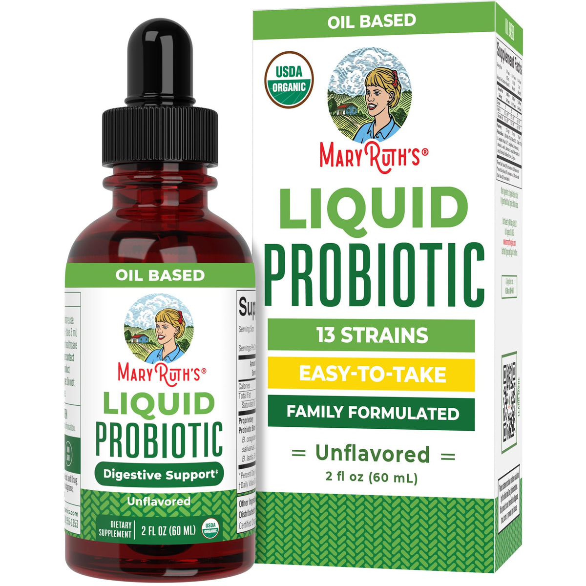 MARYRUTH'S Organic Liquid Probiotic for Adults & Kids - 2 Fl Oz