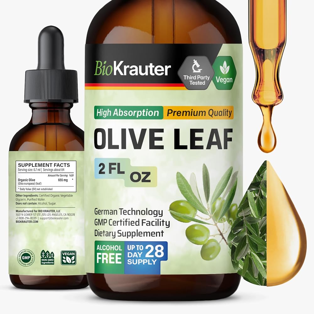 BIO KRAUTER Olive Leaf Tincture - Olive Leaf Extract for Immune