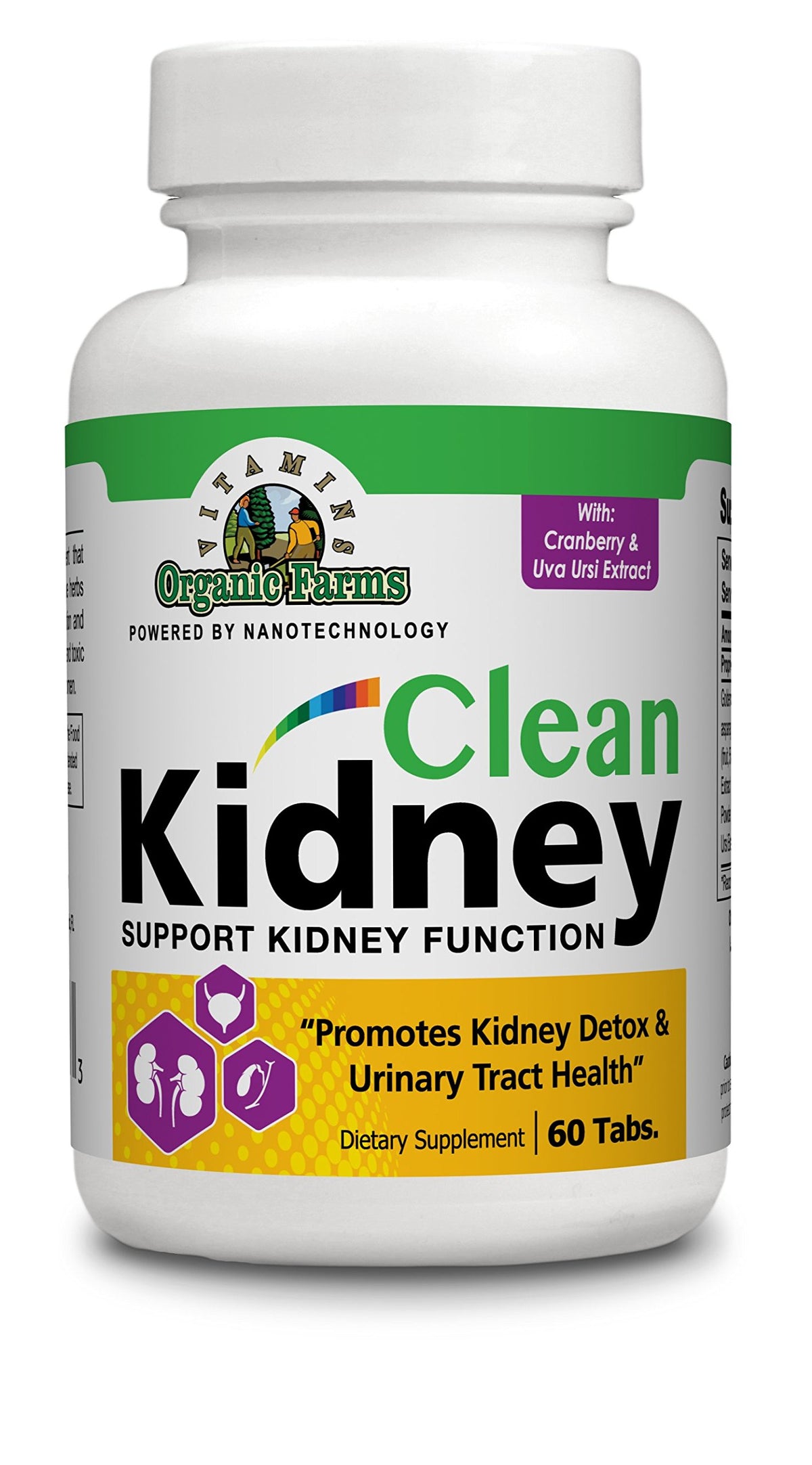 Organic Farms Vitamins Kidney Cleanse Support - 60 Tablets