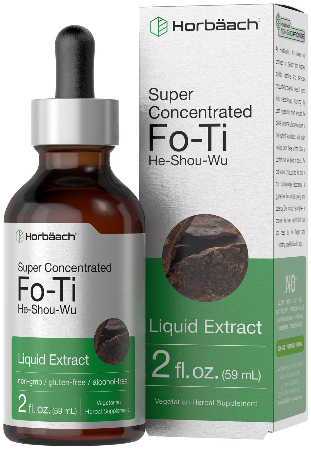 Horbäach Fo-Ti Root Alcohol Free Extract - 2 fl oz