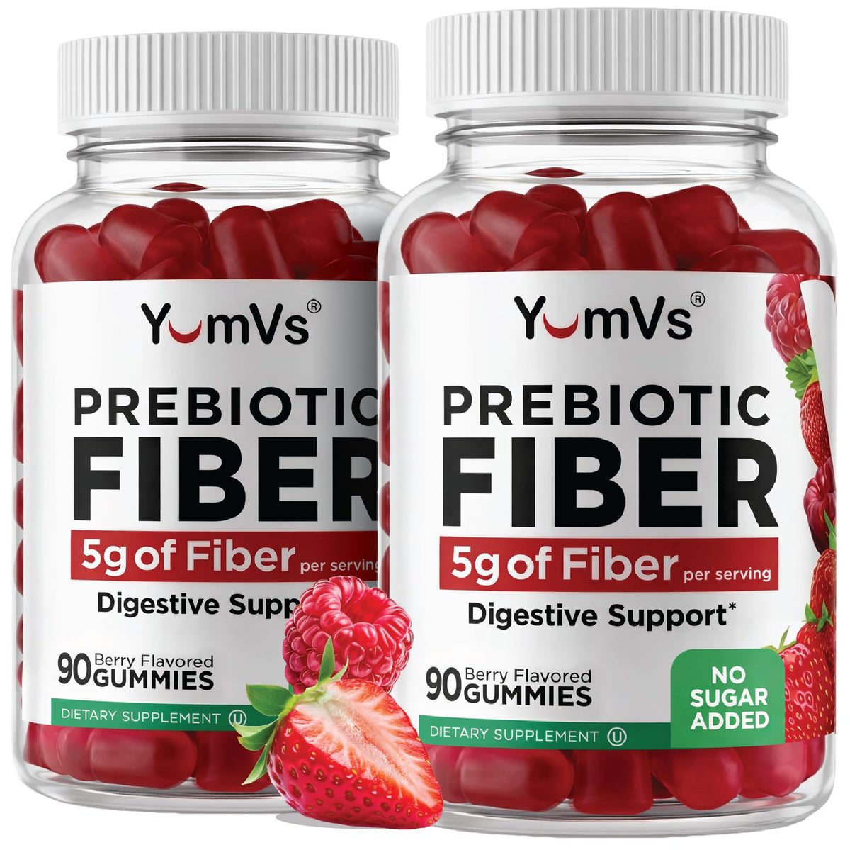YUM-V'S - Prebiotic Fiber Gummies for Adults & Kids - 5g Digestive