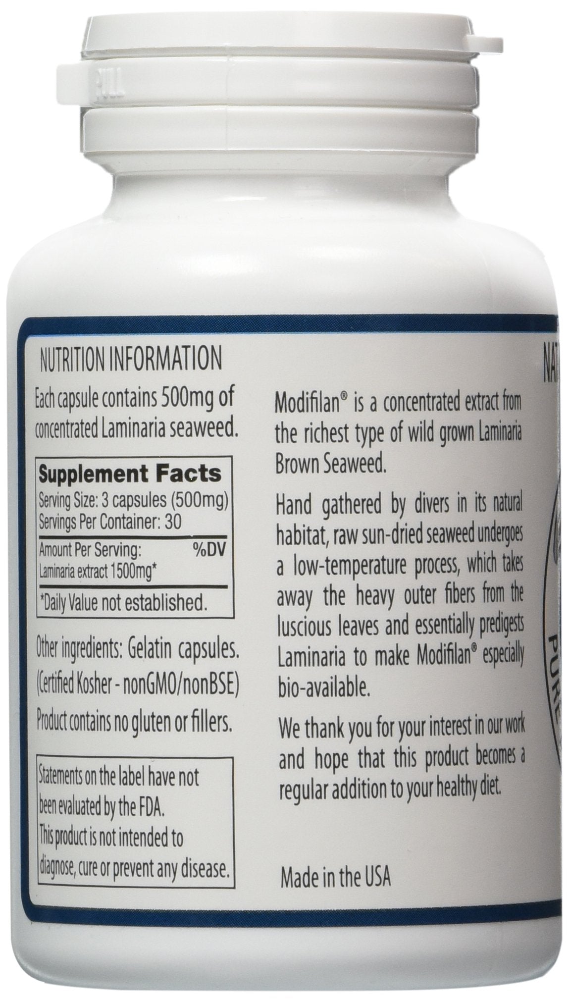 Pacific Standard Modifilan Kombu Extract 500 mg - 270 Capsules - image 2