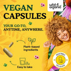 Wild & Organic Echinacea Goldenseal Capsules Immune Support - 180 Count - image 4