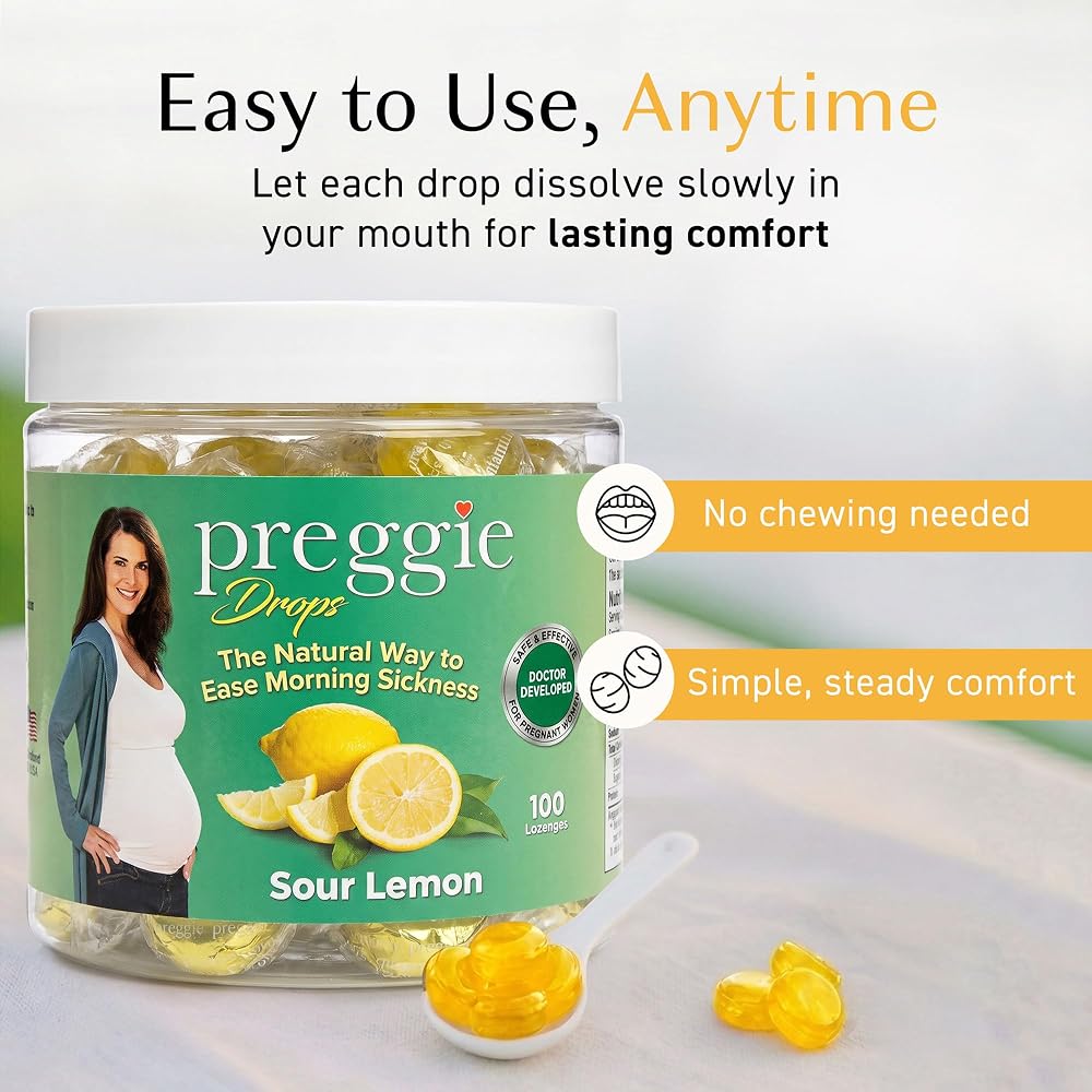Three Lollies Preggie Pop Drops Sour Lemon Pregnancy Nausea Relief - 32 Count - image 6