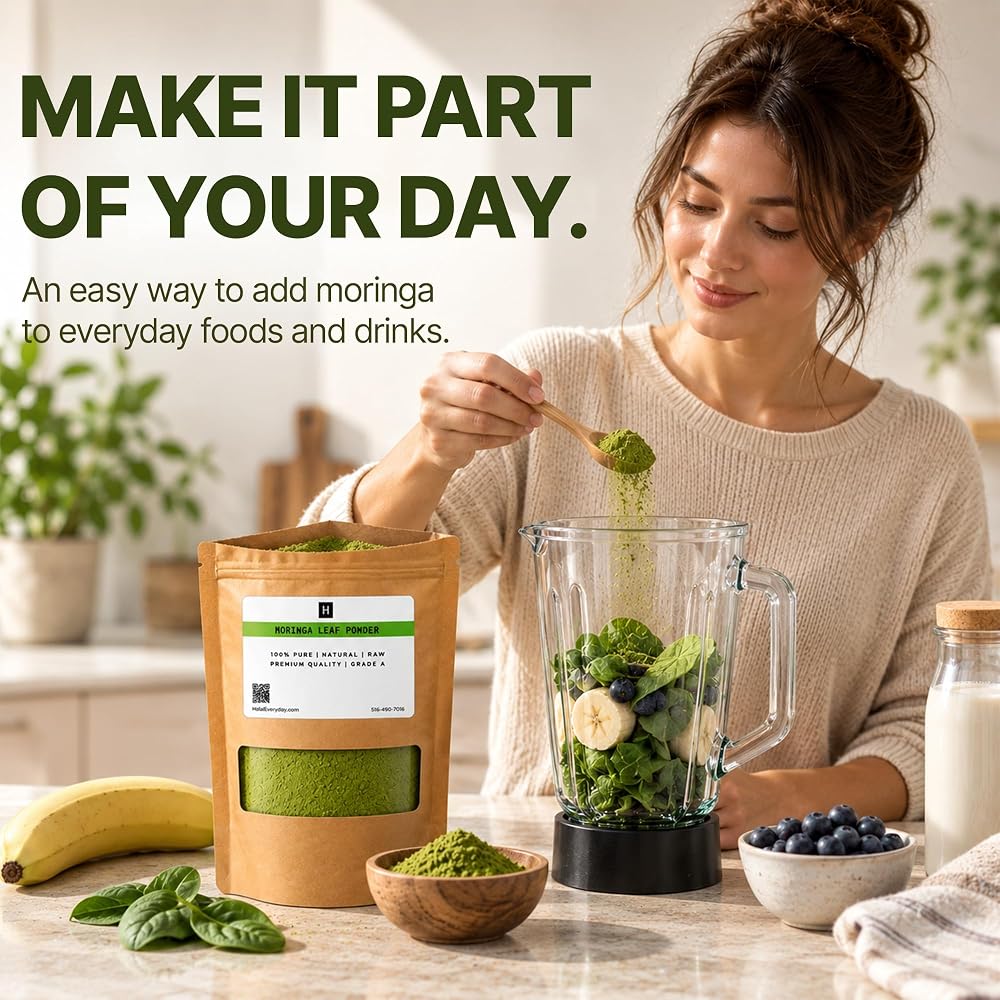 HalalEveryDay Moringa Leaf Powder for Energy - 16 oz - image 3