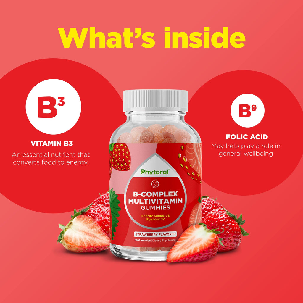 Phytoral Vitamin B Complex Gummies with B6, B12 & Folate - 60 Count - image 3