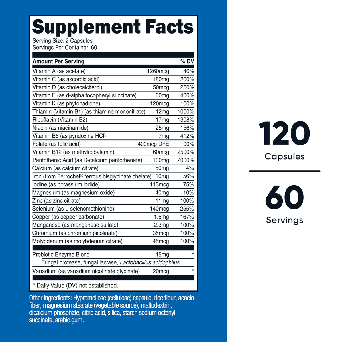 Nutricost Multivitamin with Probiotics - 120 Vegetarian Capsules - image 2