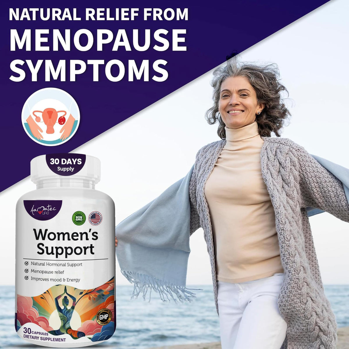 AAMATEC LIFE Women's Support Supplement Menopause - 60 Capsules - image 4