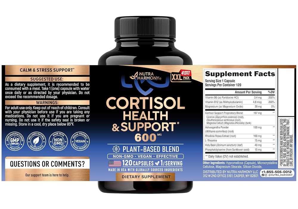 NUTRAHARMONY Cortisol Supplement for Women - Holy Basil