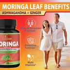 Organic Cadane Moringa Powder Capsules with Ashwagandha - 120 Capsules - image 4