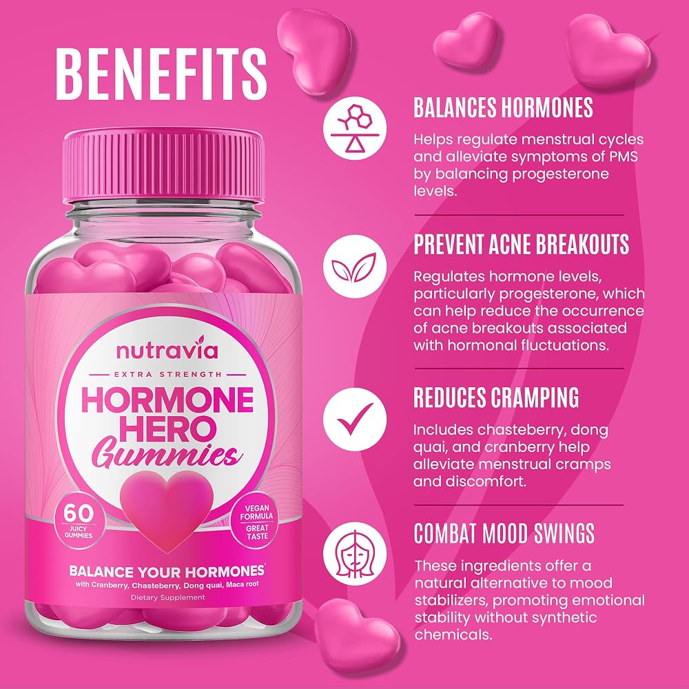Nutravia Hormone Balance for Women Gummies PMS Relief - 60 Gummies - image 2