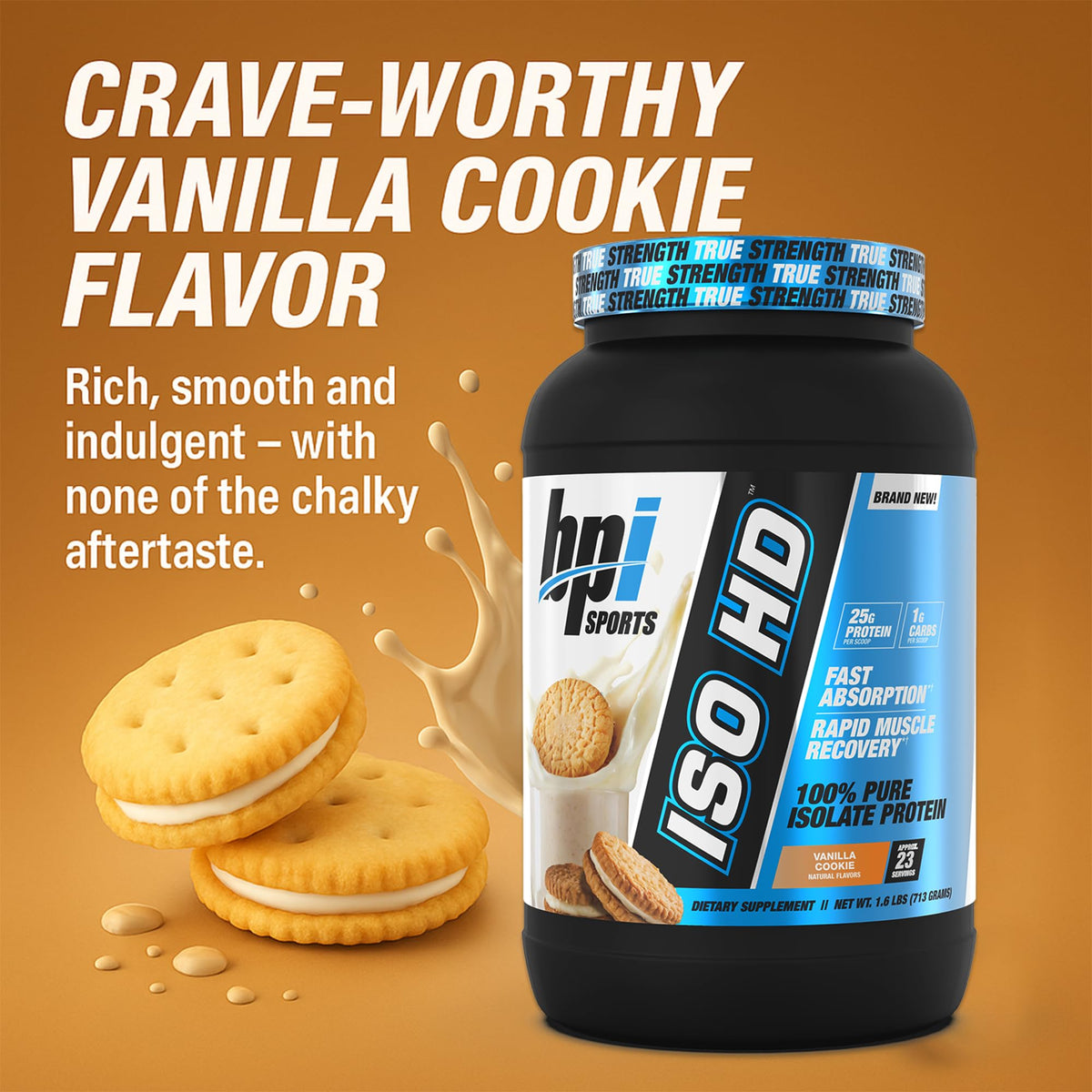 BPI Sports ISO HD Isolate Protein Powder Vanilla Cookie - 23 Servings - image 4