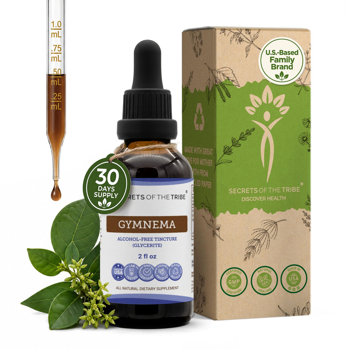 Secrets of the Tribe Gymnema Tincture Alcohol-Free Liquid Extract