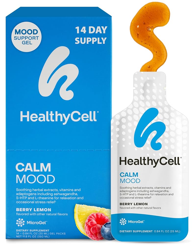 HealthyCell Calm Mood Daily Liquid Supplement - Stress & Cortisol