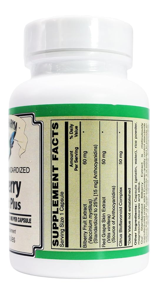 AlchePharma Euromed Bilberry Extract with Grape Skin - 60 Capsules - image 3