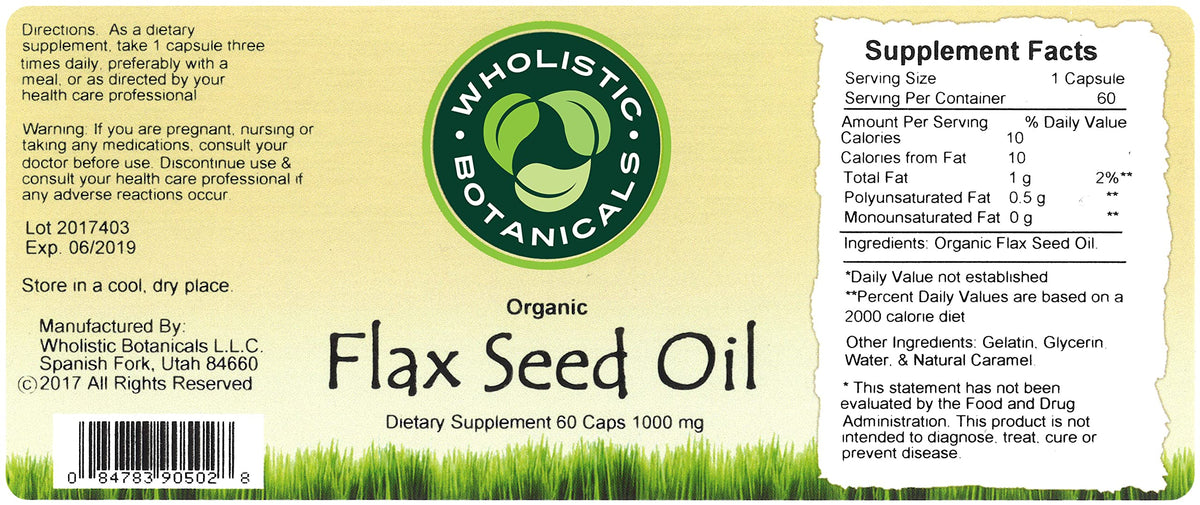 Wholistic Botanicals Flax Seed Oil Omega 3 6 9 Capsules - 60 Count - image 5