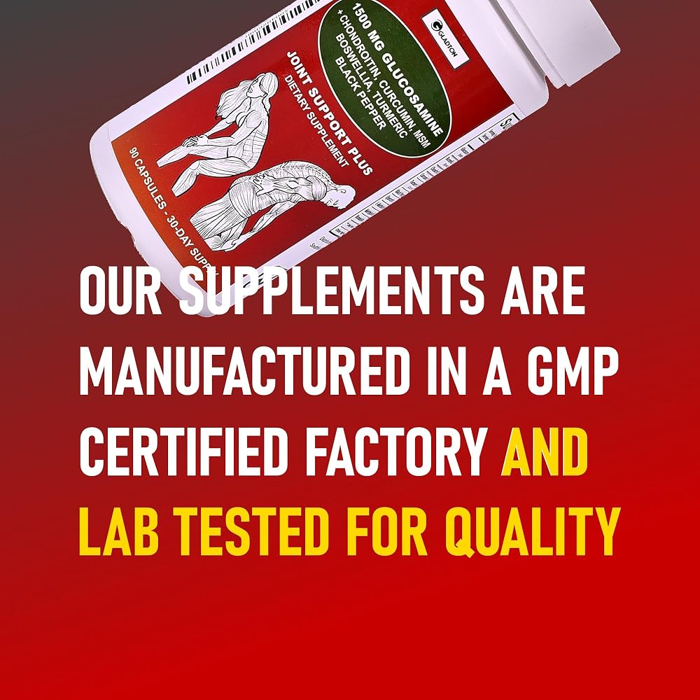 GLADTON Glucosamine Chondroitin MSM Turmeric Joint Support - 90 Capsules - image 5