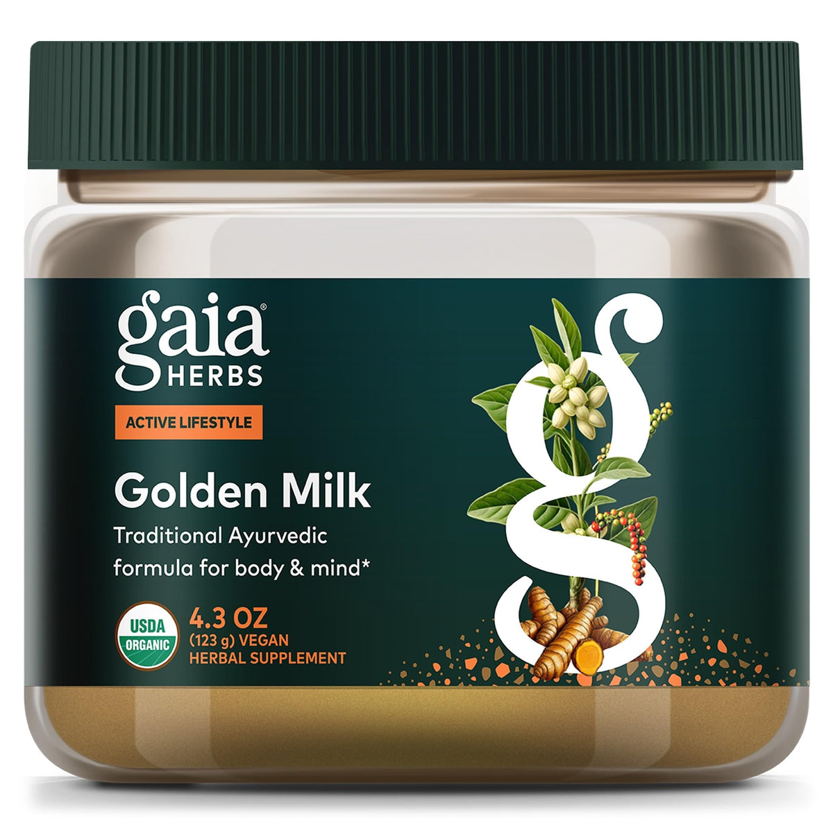 Gaia Herbs Golden Milk Herbal Powder for Relaxation - 4.3 Oz
