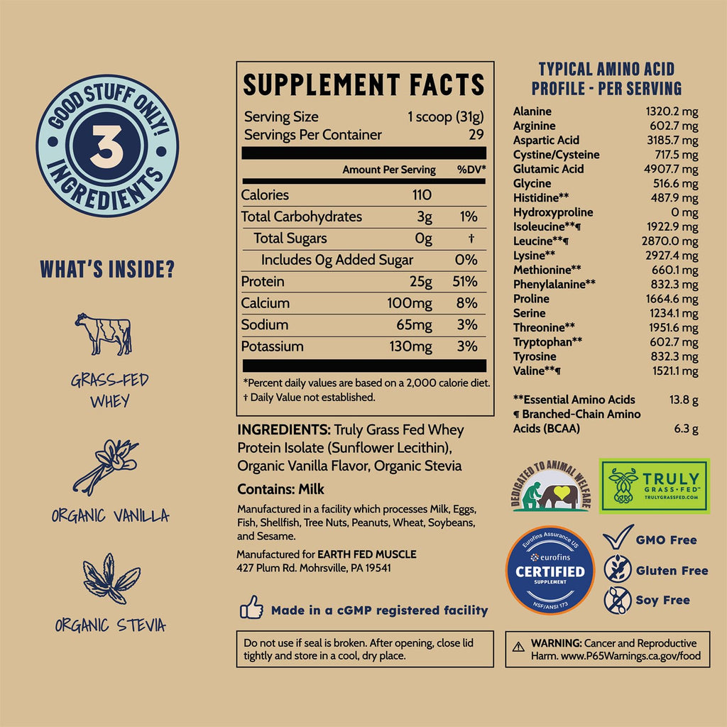 Earth Fed Muscle Whey Protein Isolate