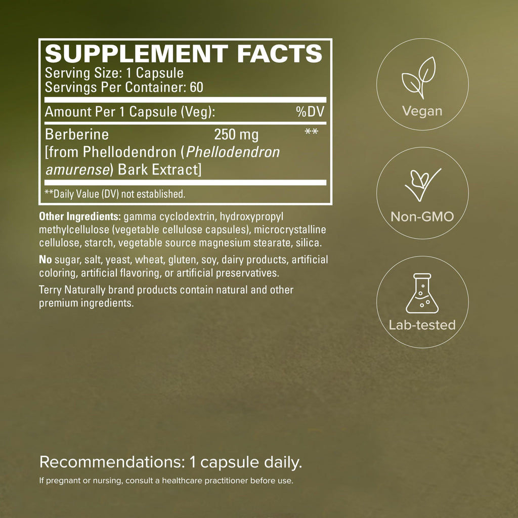 Terry Naturally Berberine MetX Extra Strength - 60 Capsules - image 5