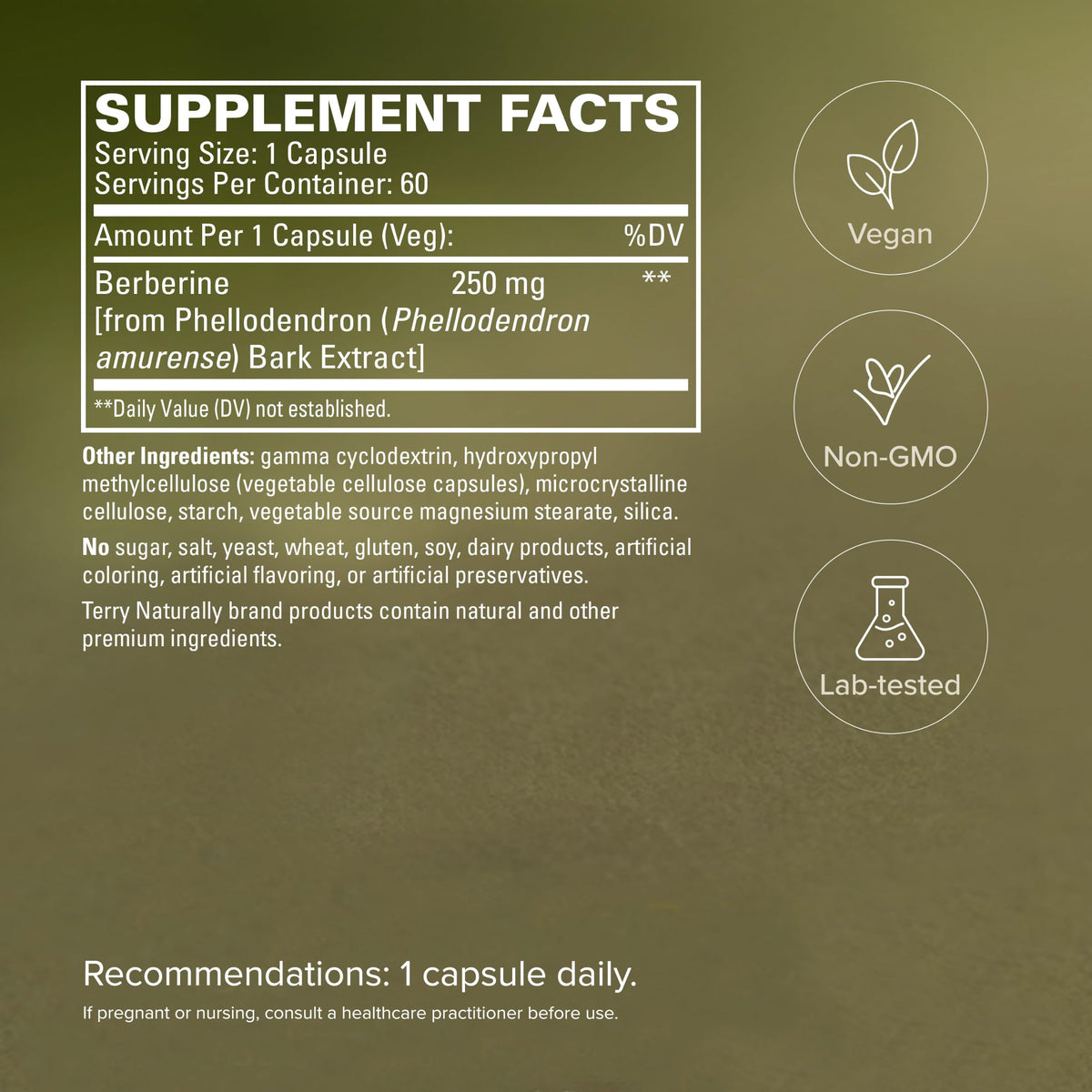 Terry Naturally Berberine MetX Extra Strength - 60 Capsules - image 5