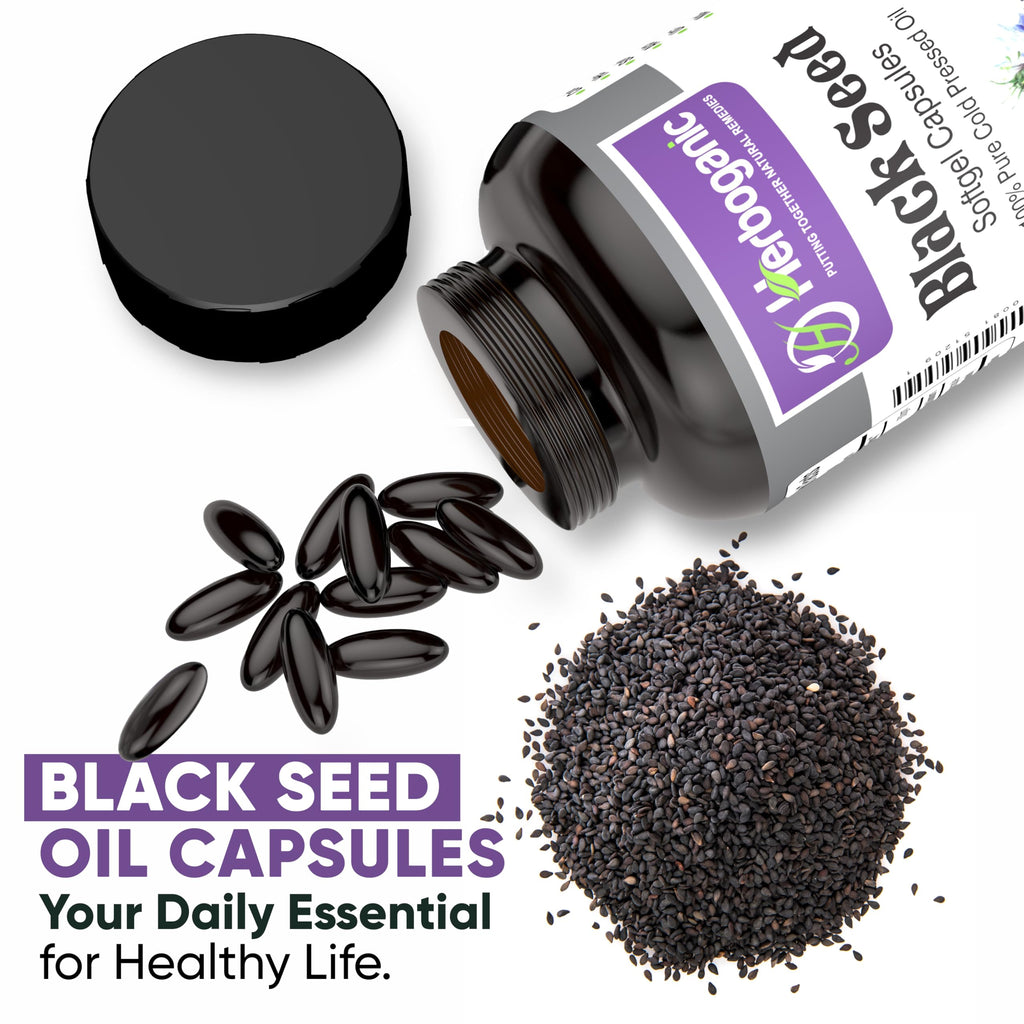 HERBOGANIC Cold Pressed Black Seed Oil Softgels - 90 Softgels - image 5