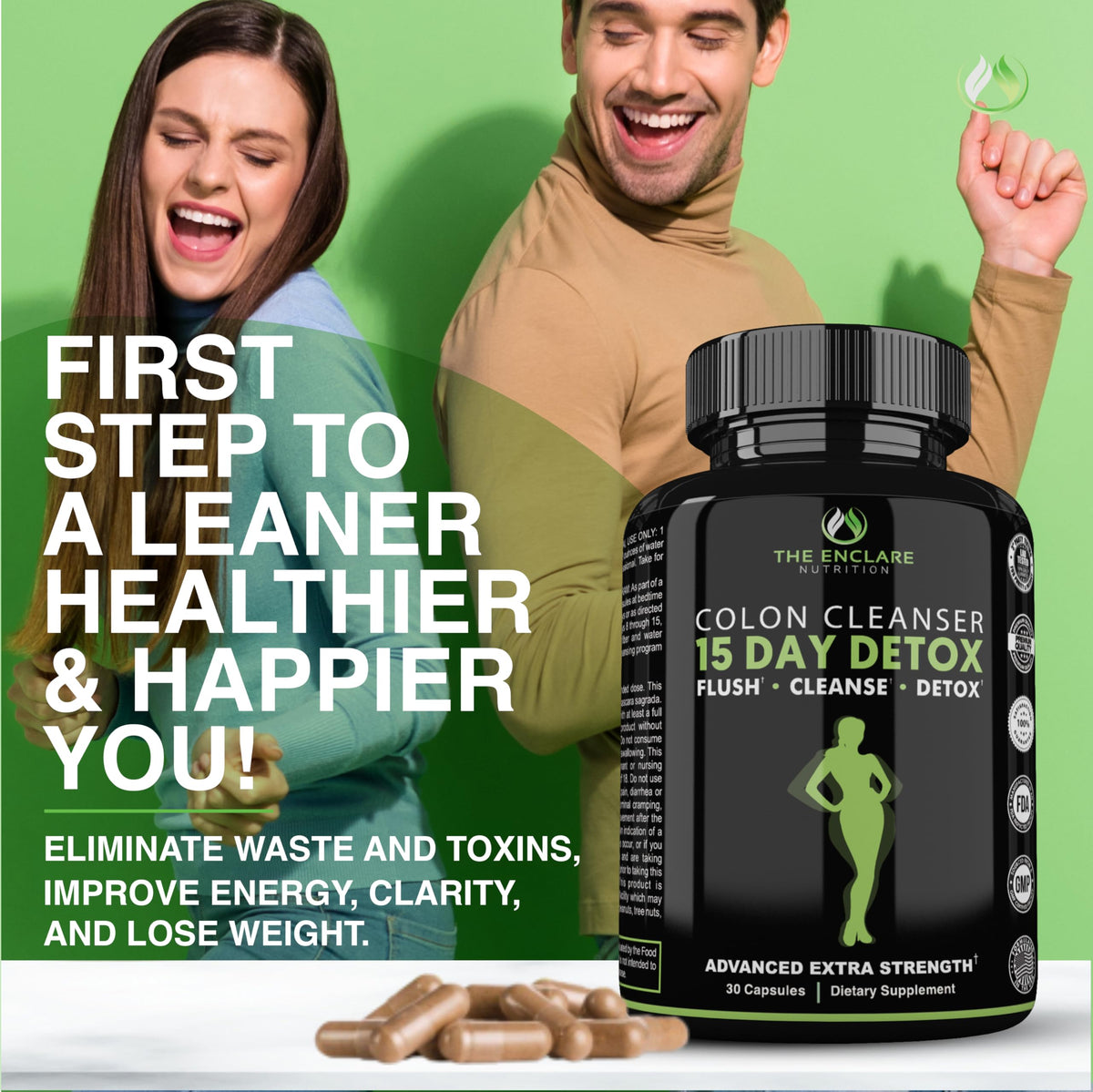 THE ENCLARE NUTRITION Colon Cleanse 15 Day Gut Cleanse - 30 Capsules - image 2