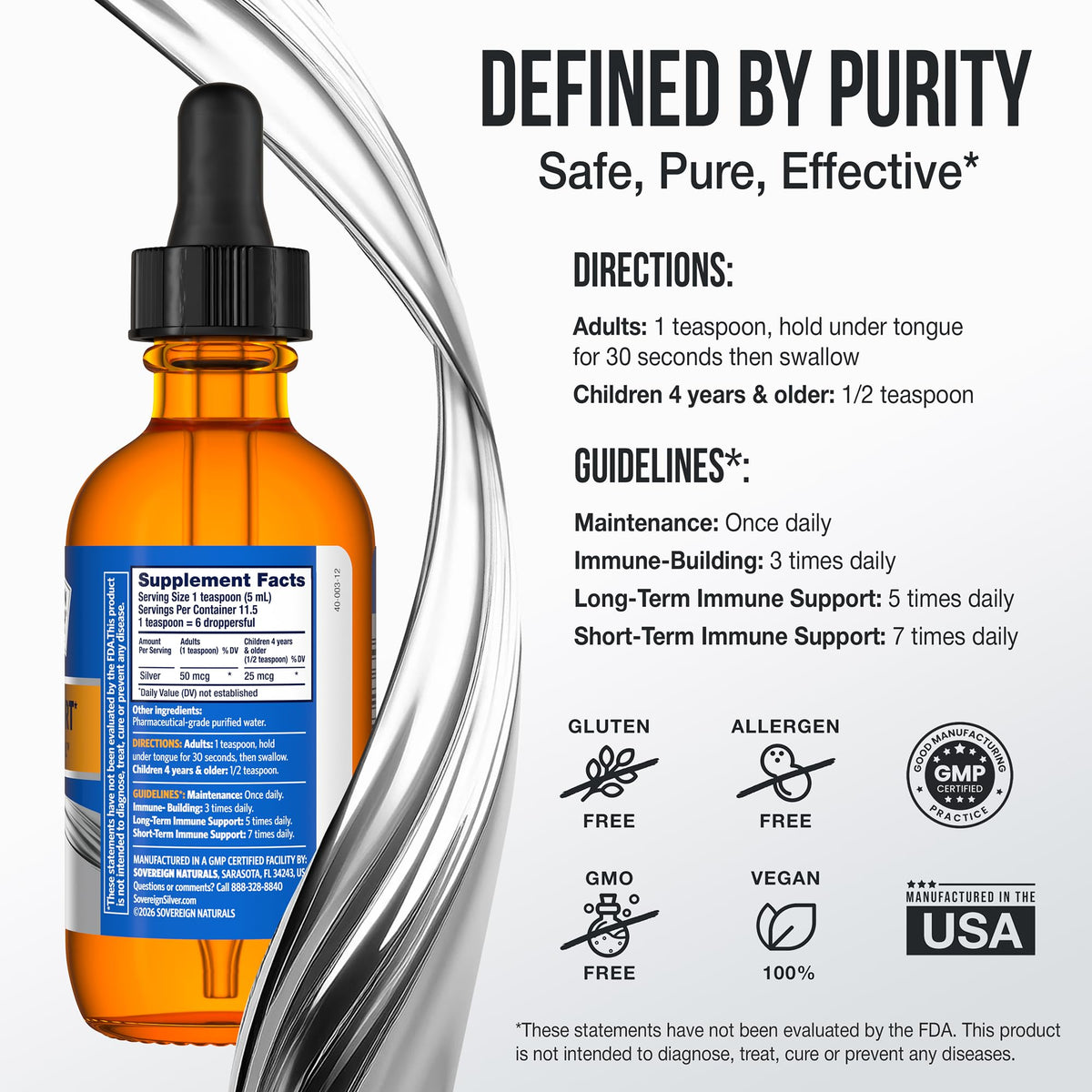 Sovereign Silver Immune Support Colloidal Silver - 2 fl oz - image 4