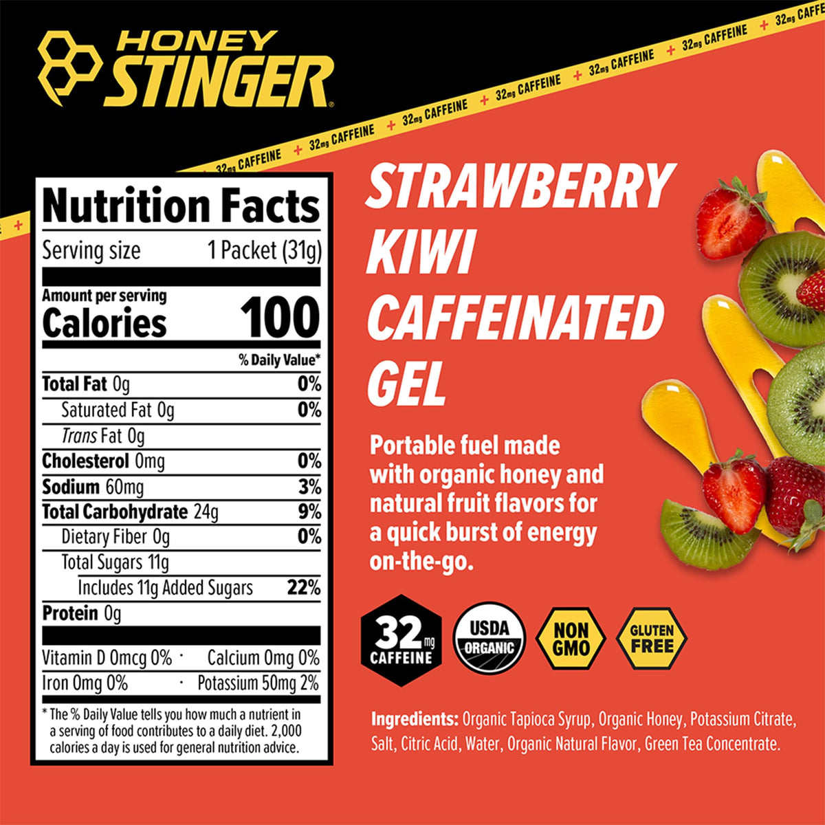 Honey Stinger Strawberry Kiwi Energy Gel Caffeinated - 24 Pack - image 3