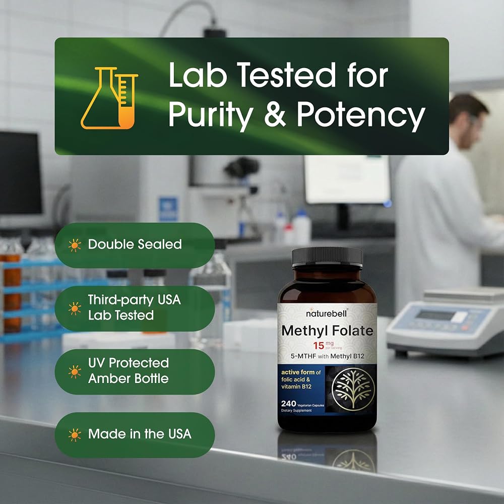NatureBell Methyl Folate 15mg - 240 Capsules - image 5