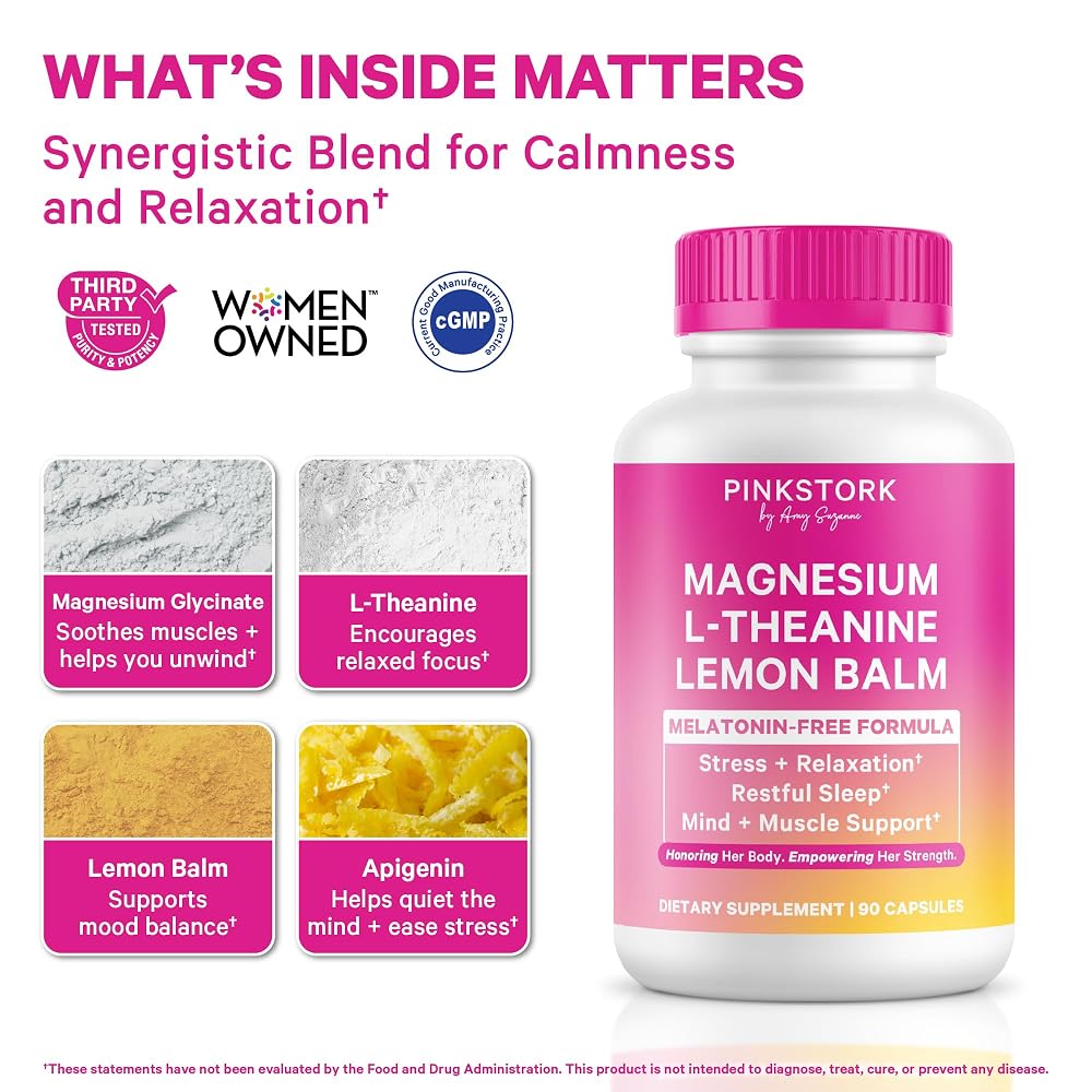 Pink Stork Magnesium Glycinate Sleep Support - 90 Capsules - image 2