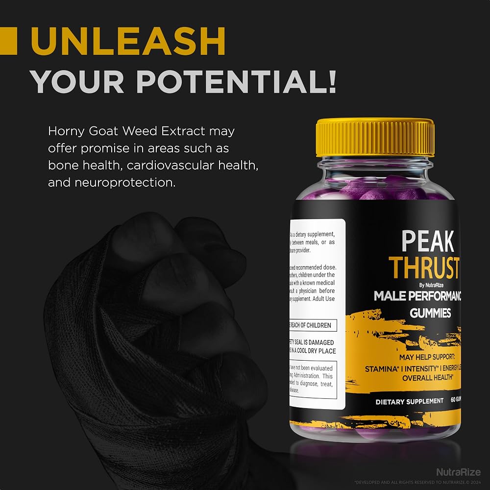 NutraRize Peak Thrust Gummies for Men Energy & Stamina - 120 Gummies - image 5
