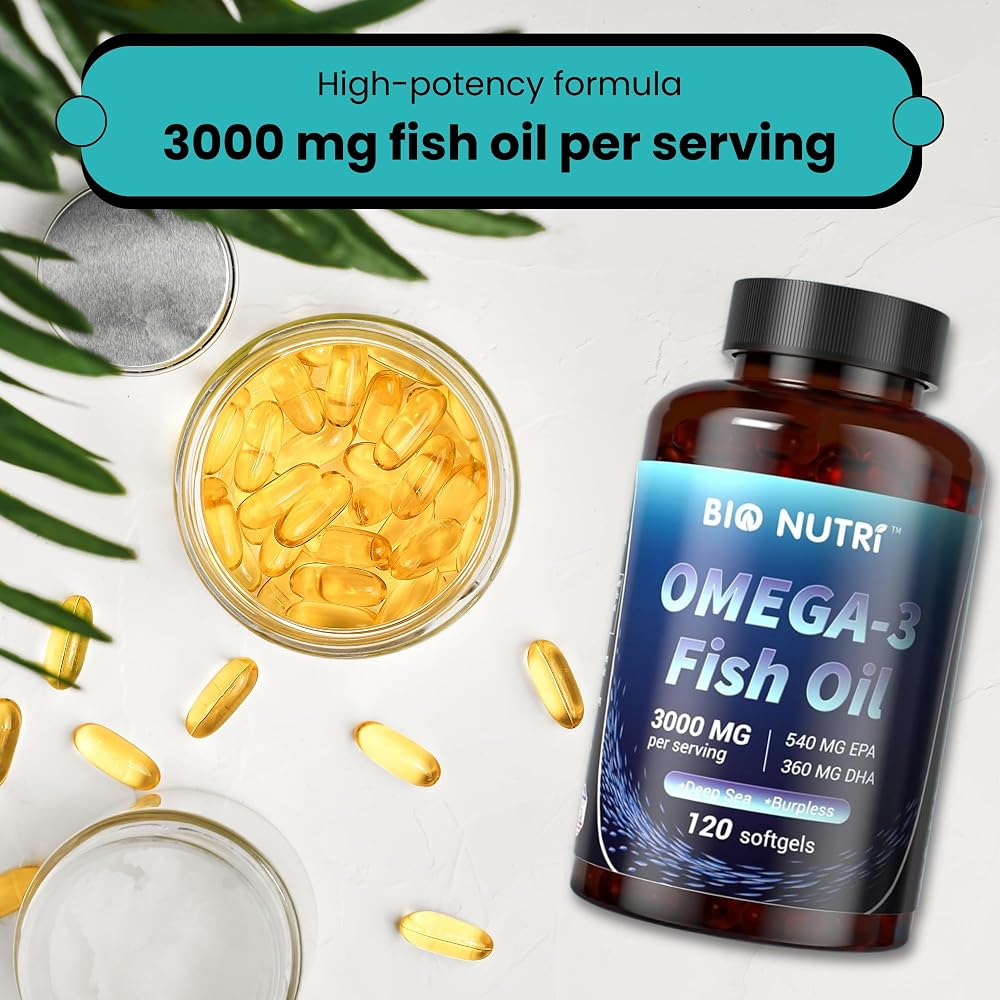 BIO NUTRI Fish Oil Omega 3 3000mg - 120 Softgels - image 2