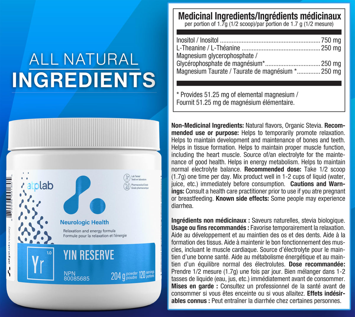 ATP LAB Yin Reserve Relaxation and Energy Powder - 120 Servings - image 5