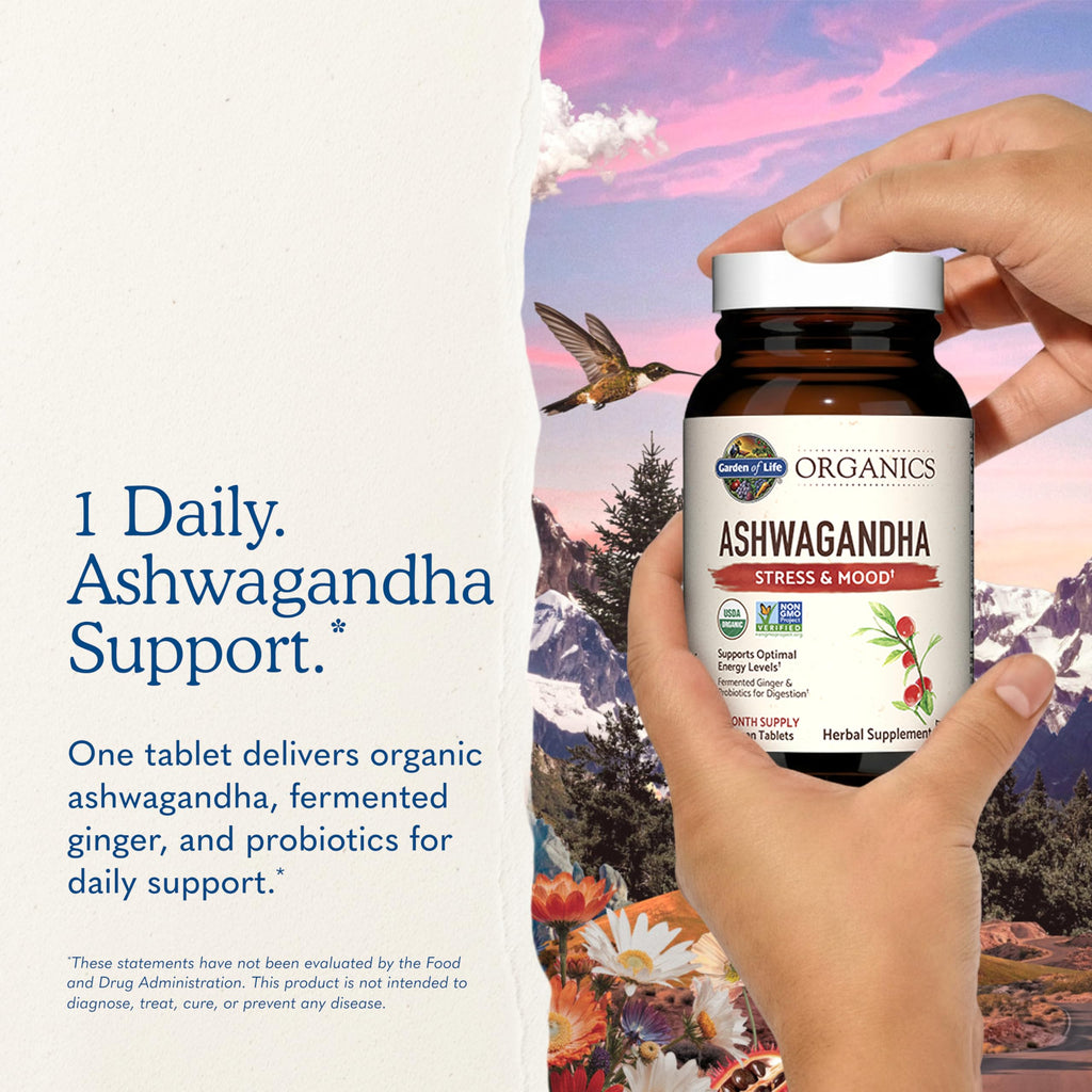 Garden of Life Organic Ashwagandha with Probiotics & Ginger - 60 Tablets - image 8